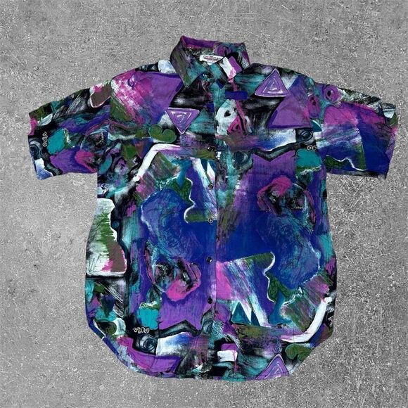 American Vintage 100% Rayon Button Up Shirt Womens Size 8 - Picture 1 of 6